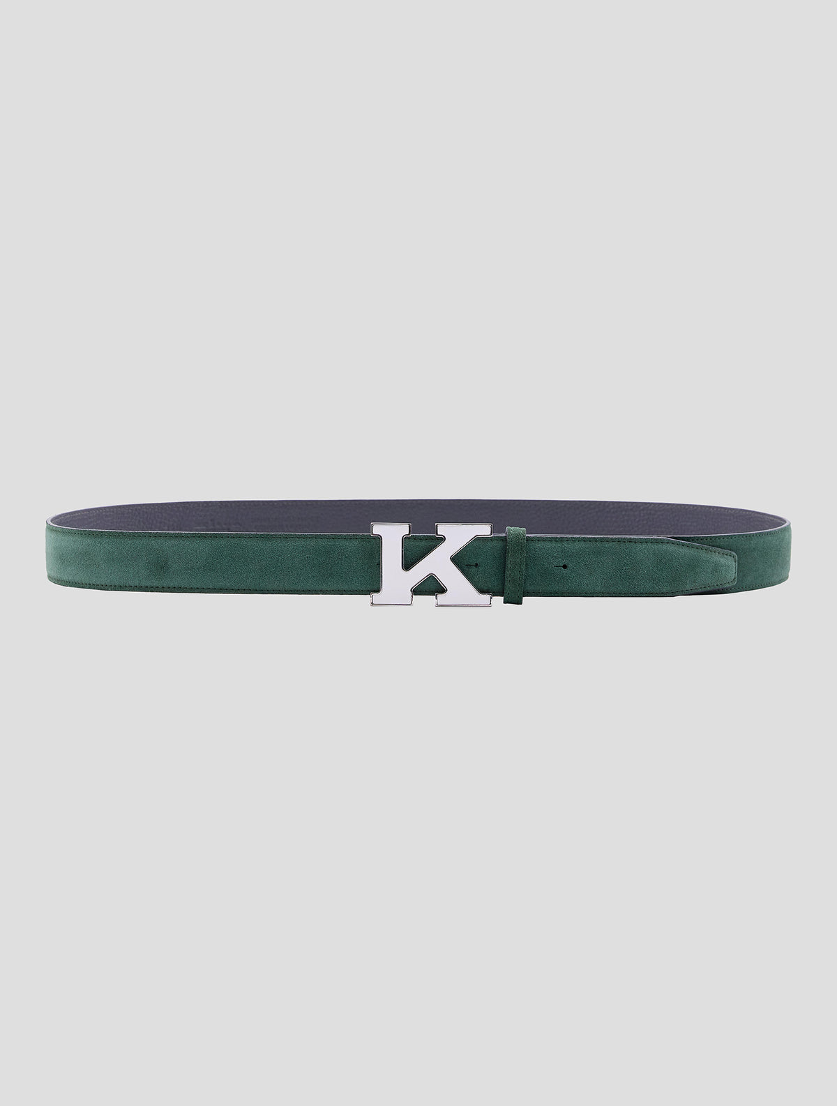 Kiton Green Leather Suede Belt