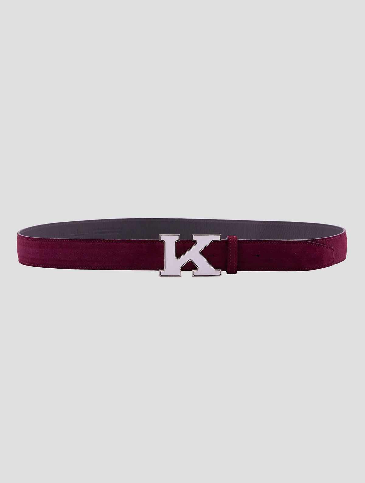 Kiton Burgundy Leather Suede Belt