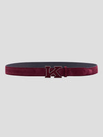 Kiton Burgundy Leather Suede Belt