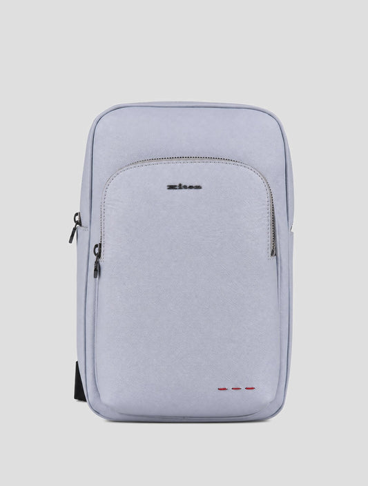 Kiton Gray Leather Purse Bag