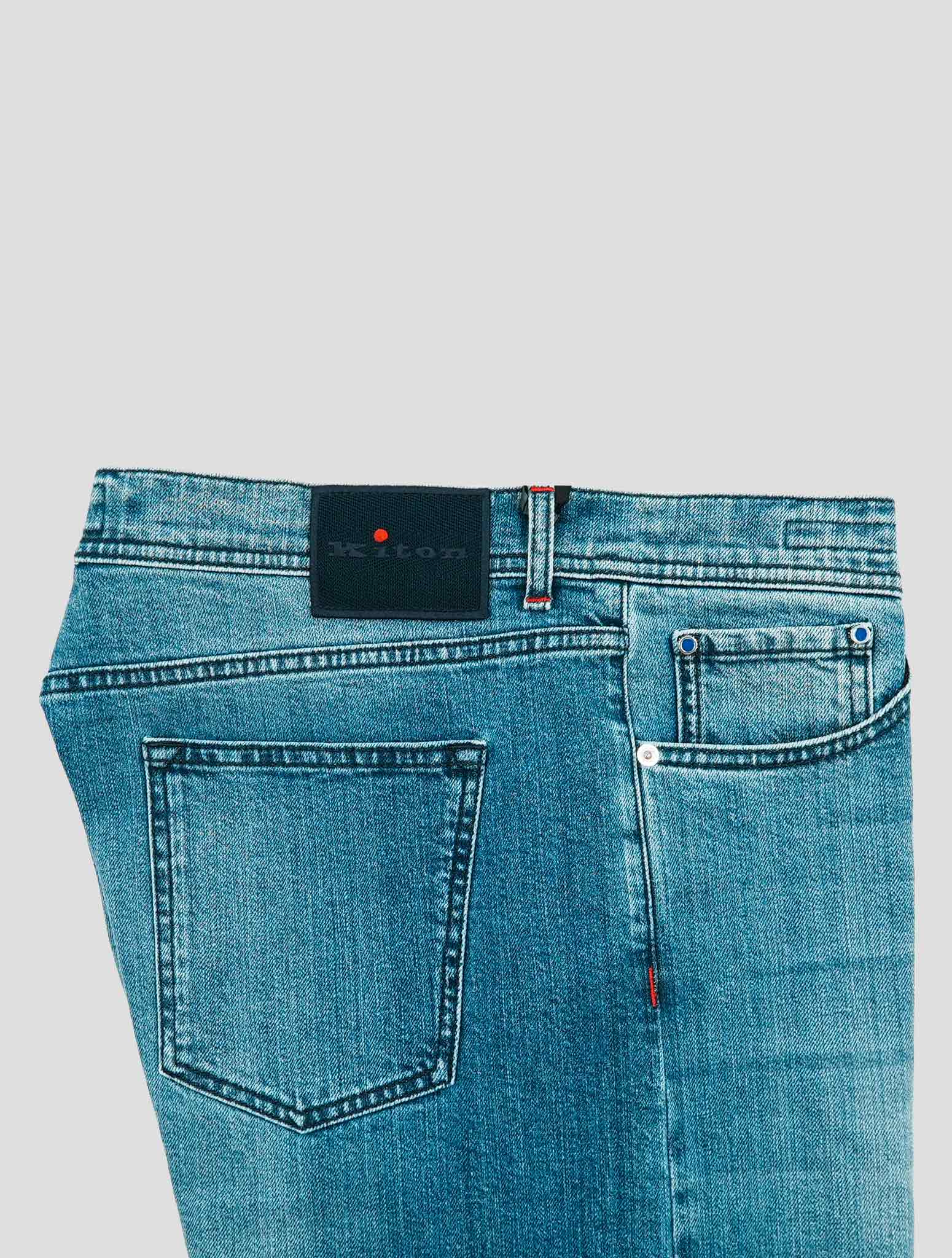 Kiton Blue Cotton Ea Jeans