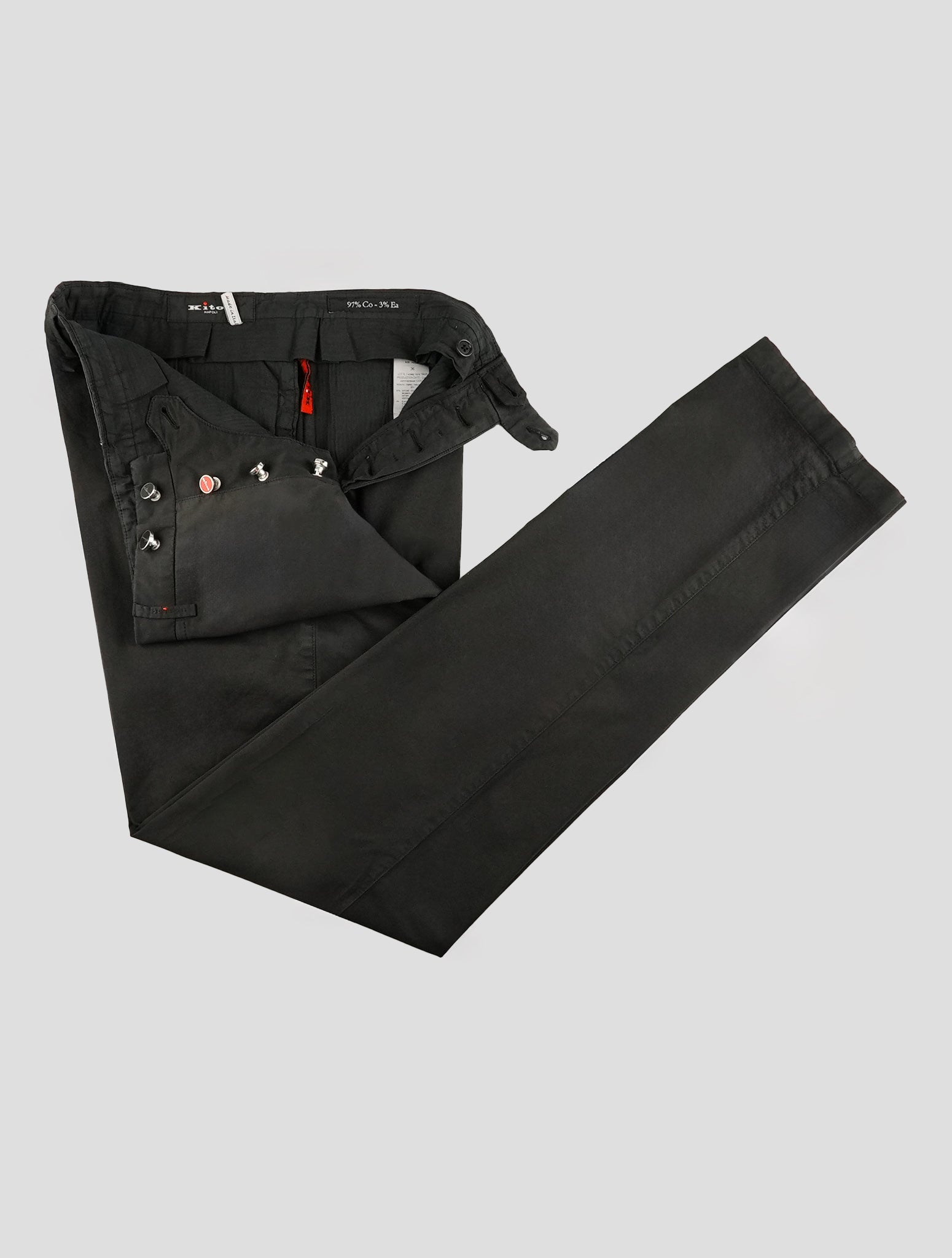 Kiton Black Cotton Ea Pants