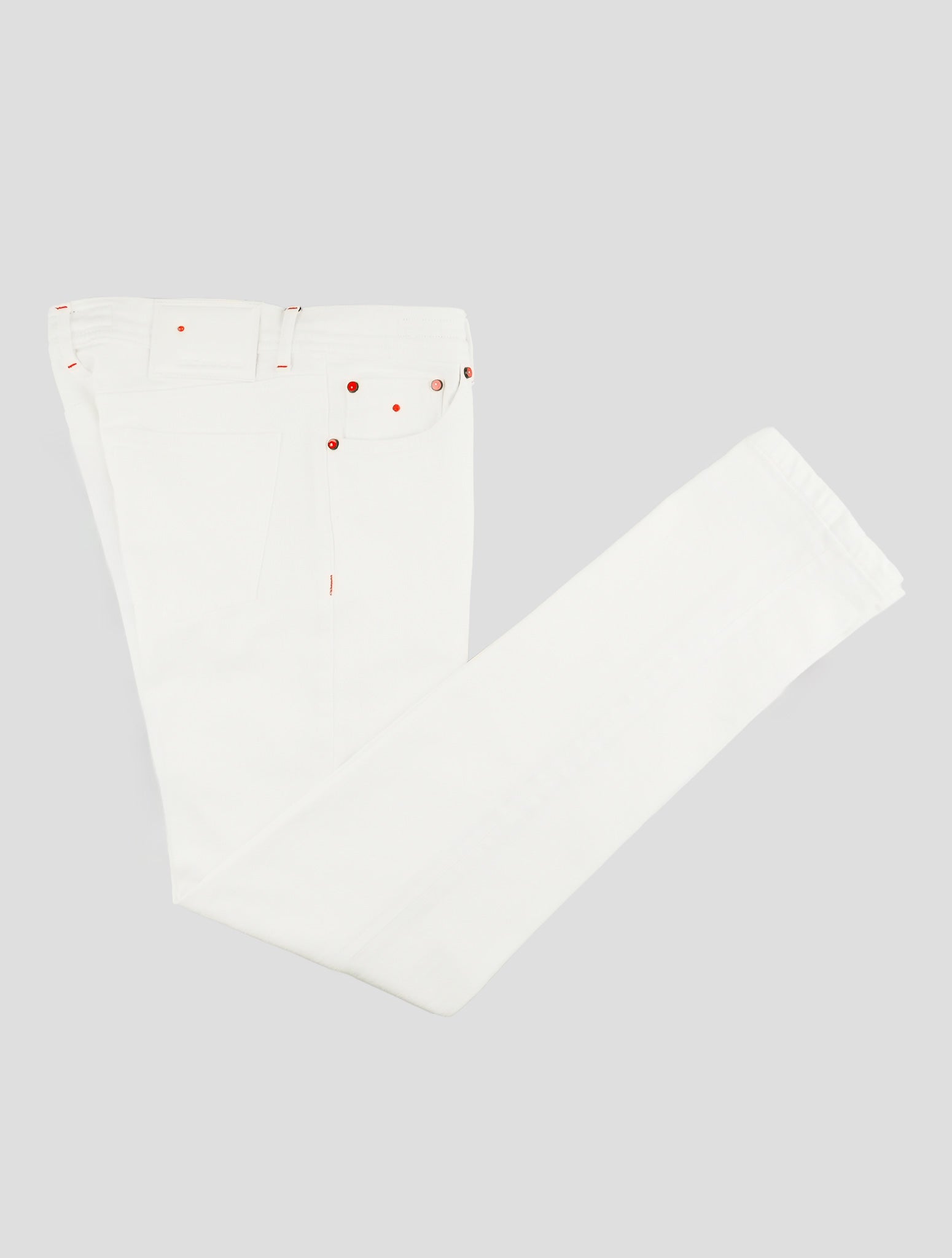 Kiton White Cotton Ea Jeans