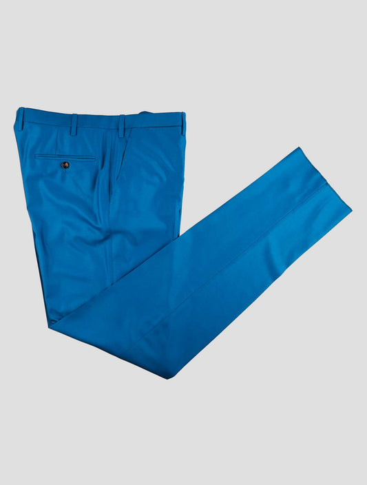 Kiton Blue Wool 13,2 Micron Dress Pants