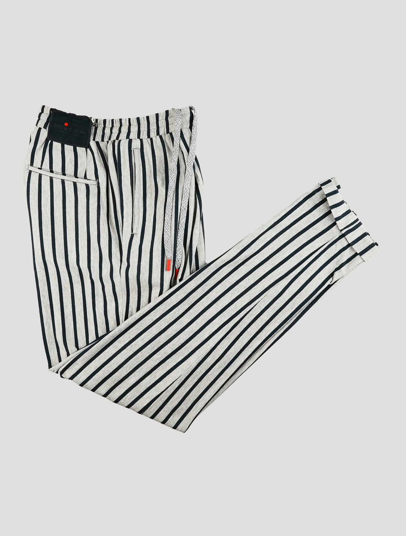 Kiton Gray Blue Cotton Viscose Pants