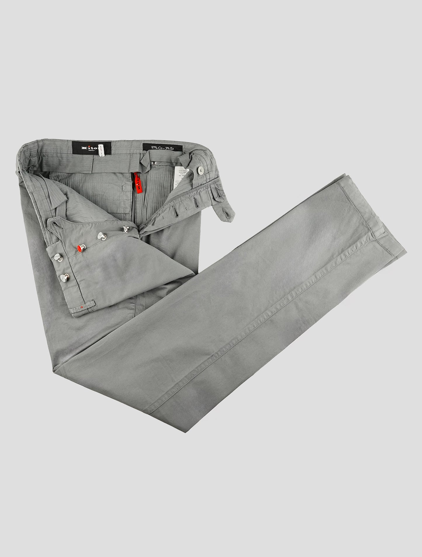 Kiton Gray Cotton Ea Pants