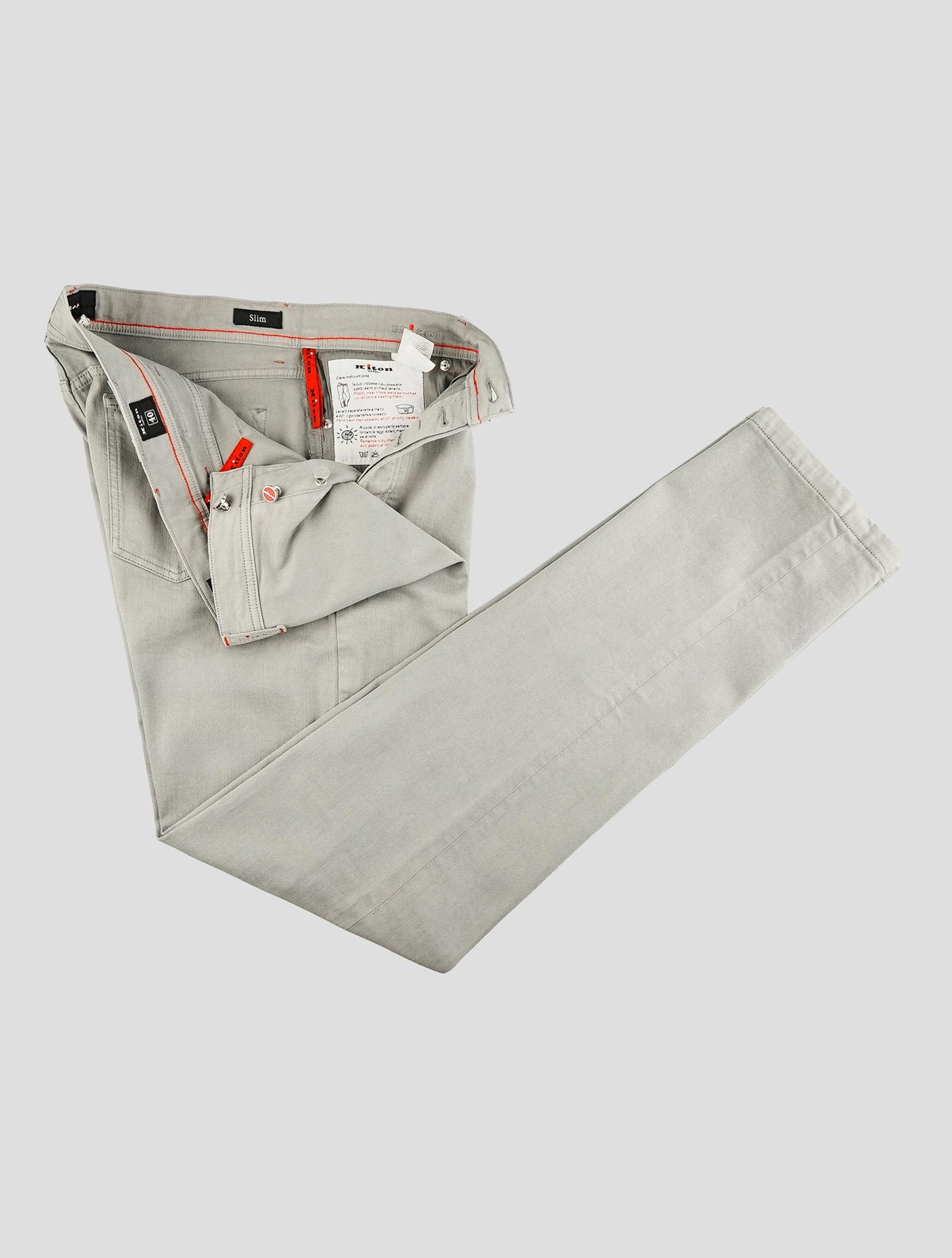 Kiton Gray Cotton Ea Jeans