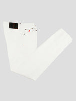 Kiton White Cotton Ea Jeans