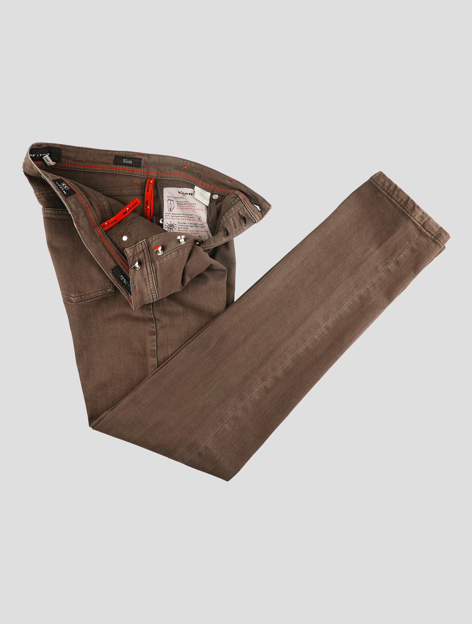 Kiton Brown Cotton Ea Jeans