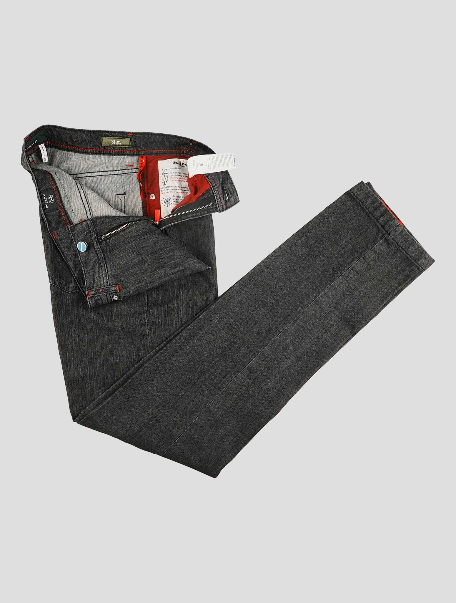 Kiton Dark Gray Cotton Cashmere Ea Jeans