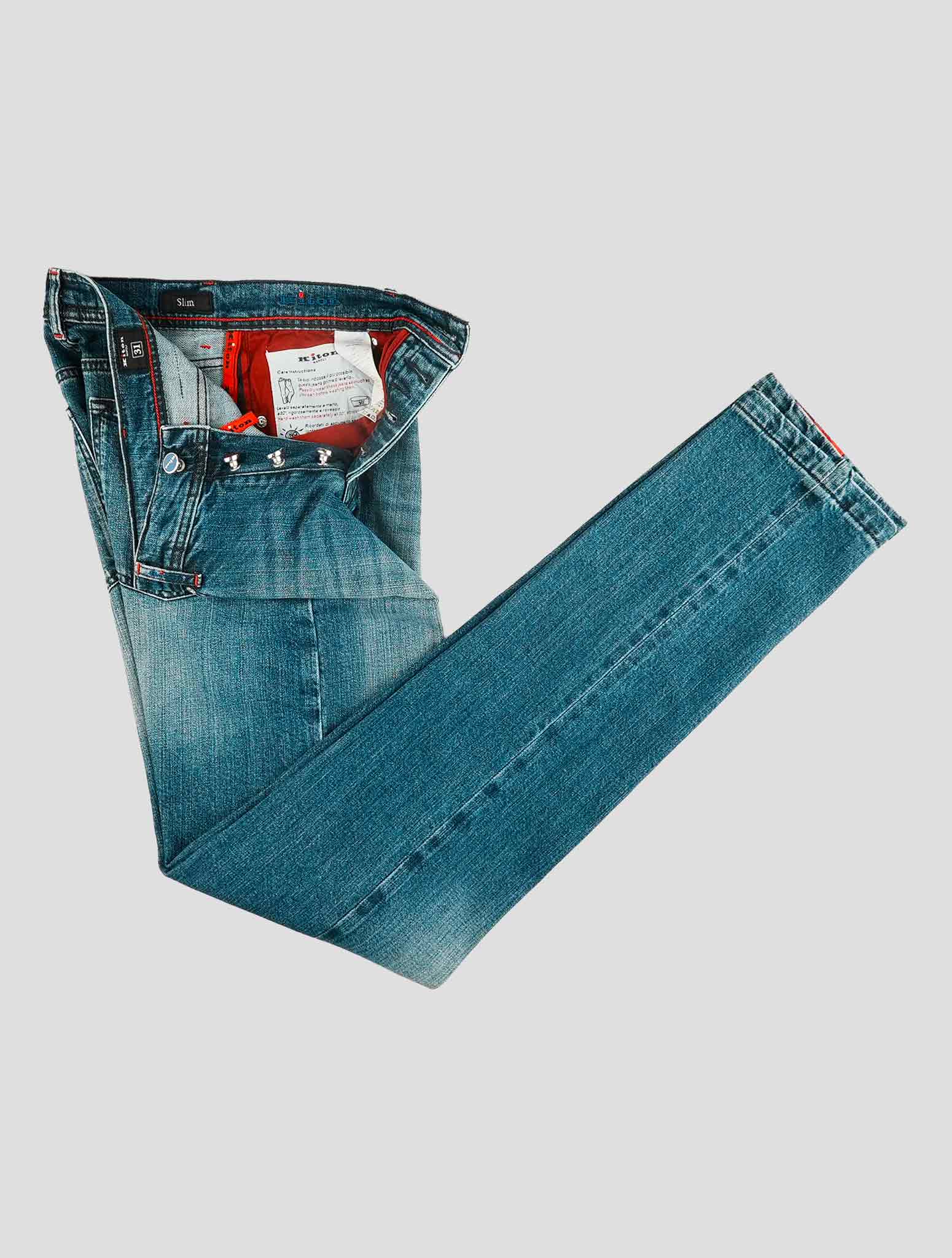 Kiton Blue Cotton Ea Jeans