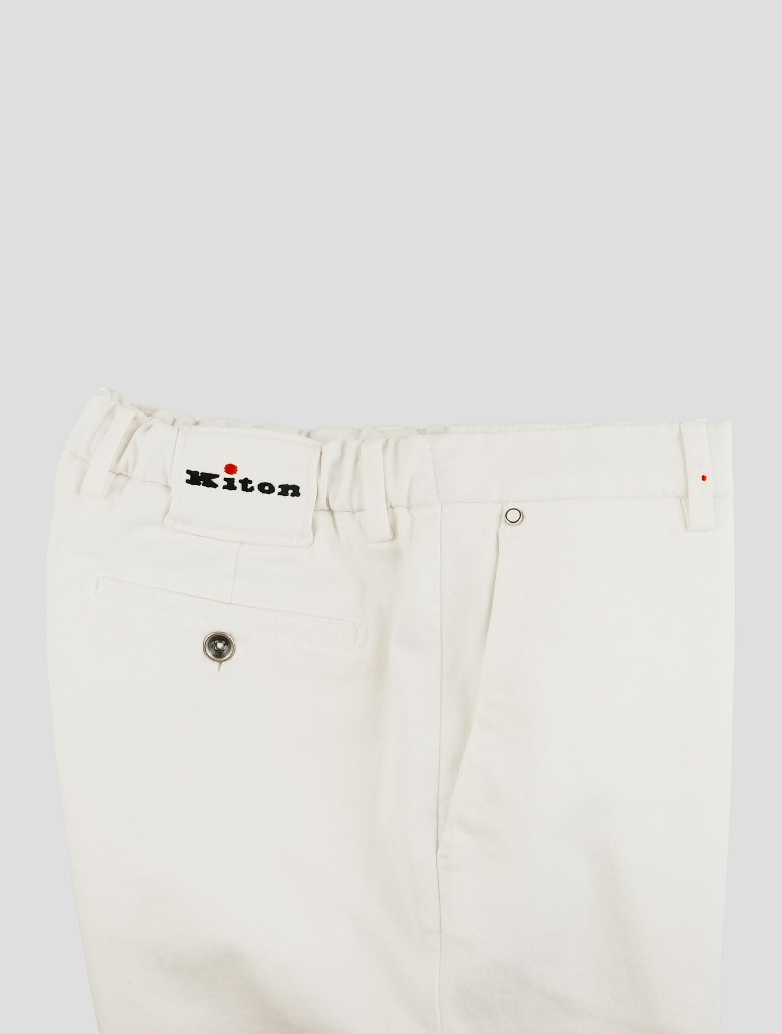 Kiton White Lyocell Cotton Ea Pants