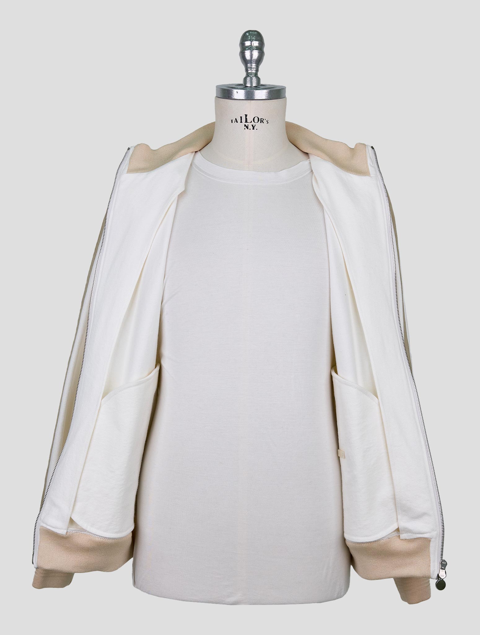 Kiton White Cotton Ea Coat