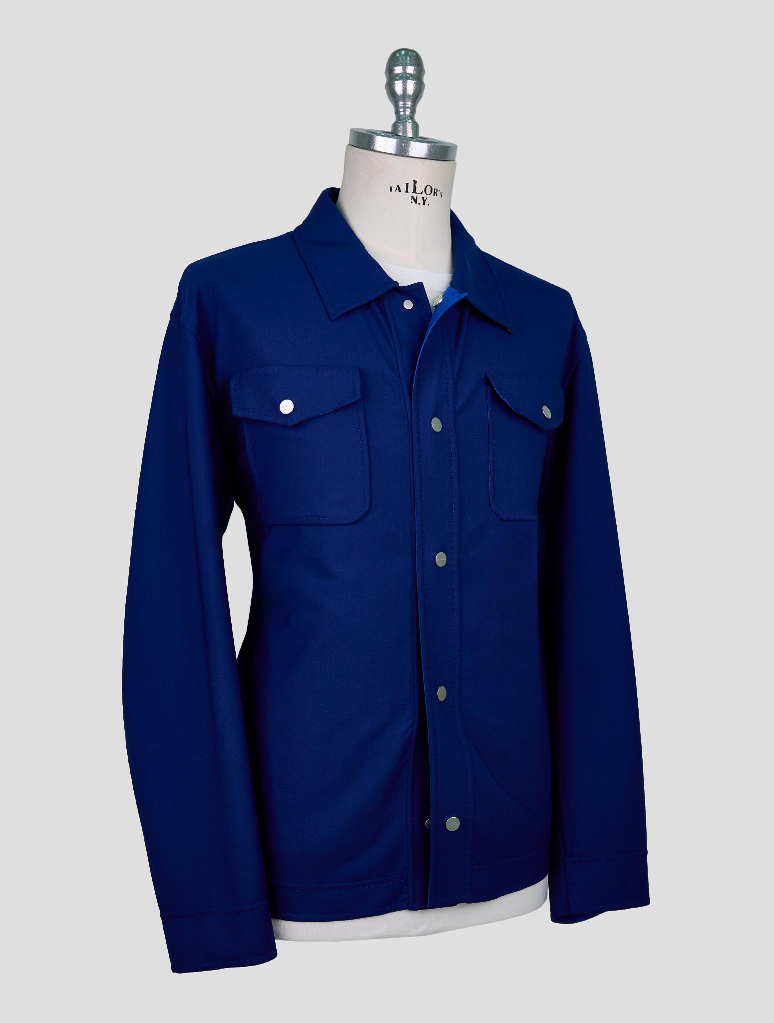 Kiton Blue Pa Wool Ea Silk Coat