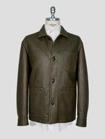 Kiton Green Leather Coat