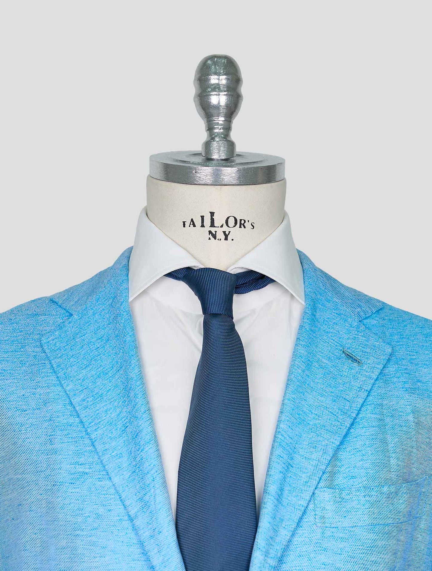 Kiton Light Blue Cotton Linen Blazer