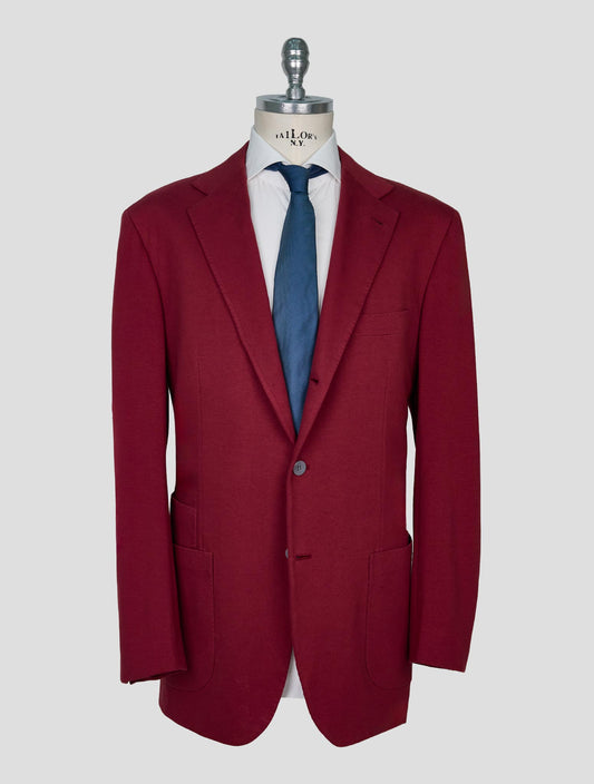 Kiton Burgundy Cotton Ea Blazer