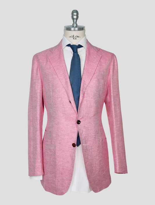 Kiton Pink Cotton Linen Blazer