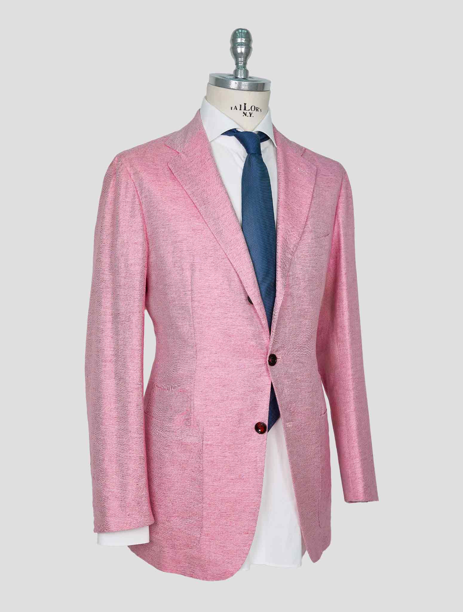 Kiton Pink Cotton Linen Blazer