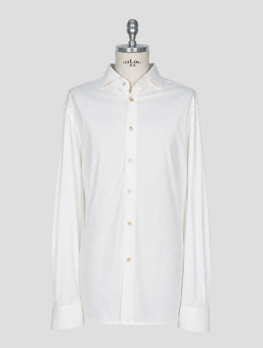 Kiton White Cotton Pa Ea Shirt