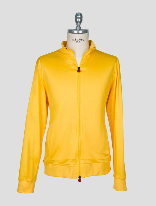 Kiton Yellow Cotton Sweater Full Zip