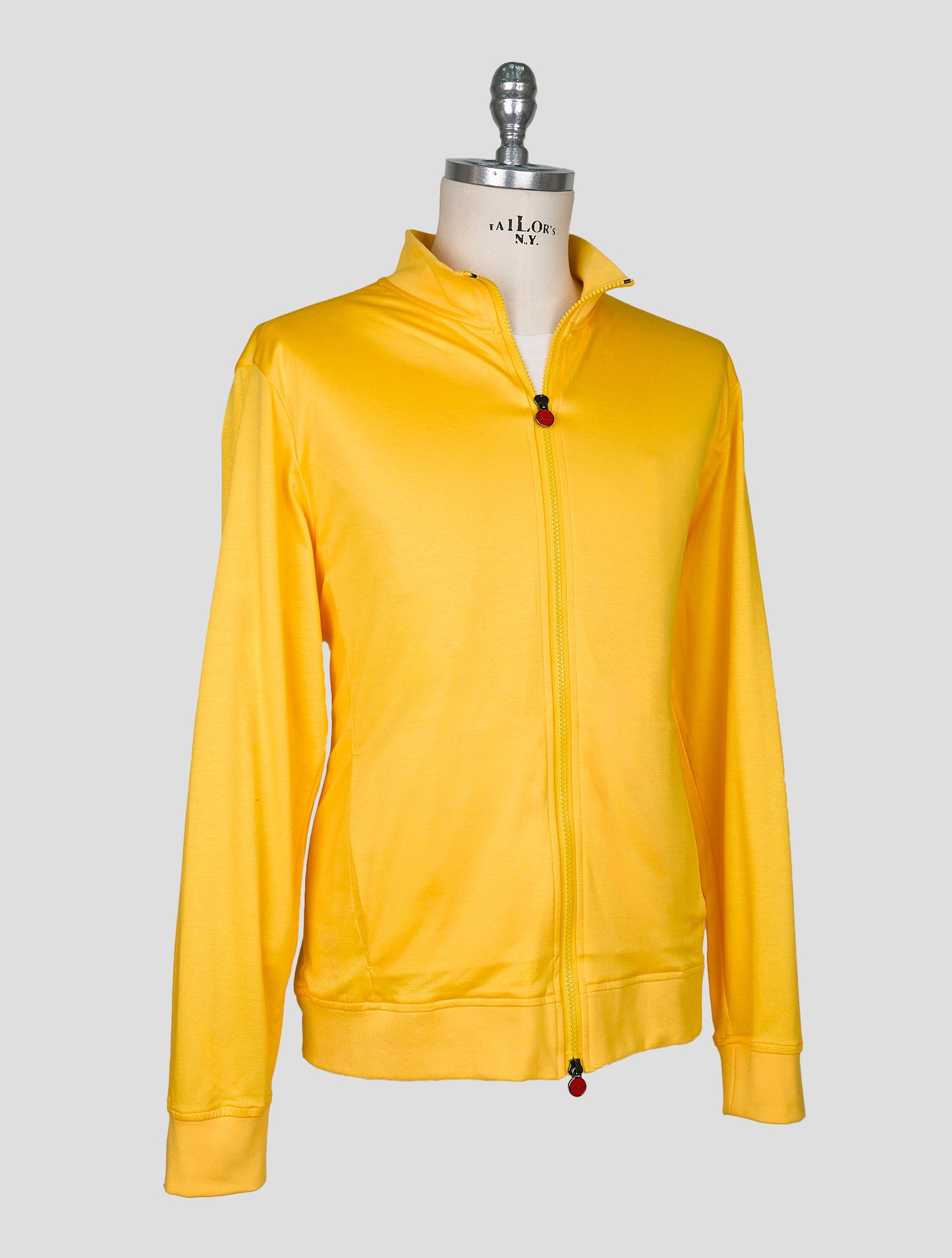 Kiton Yellow Cotton Sweater Full Zip
