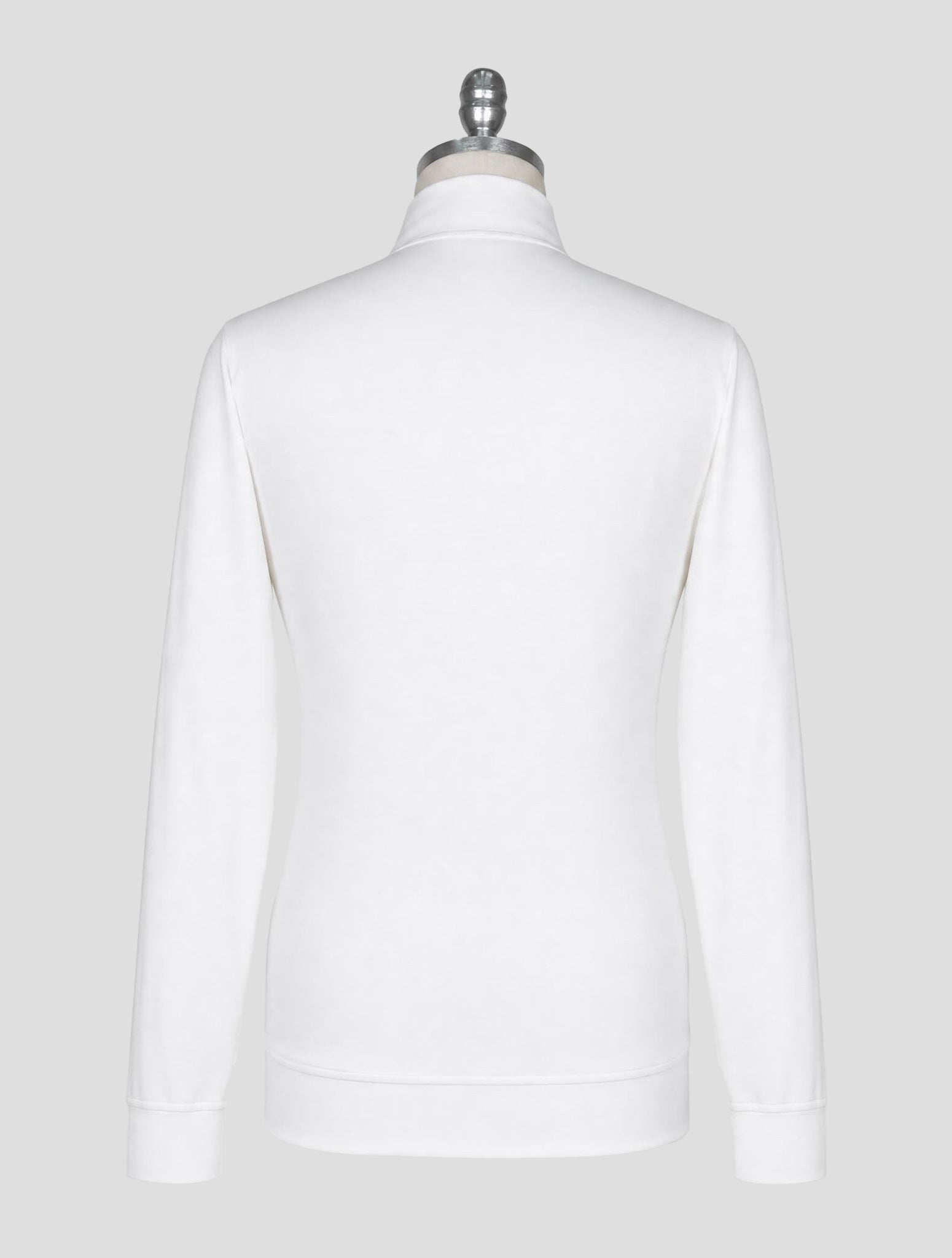 Kiton White Cotton Sweater Full Zip
