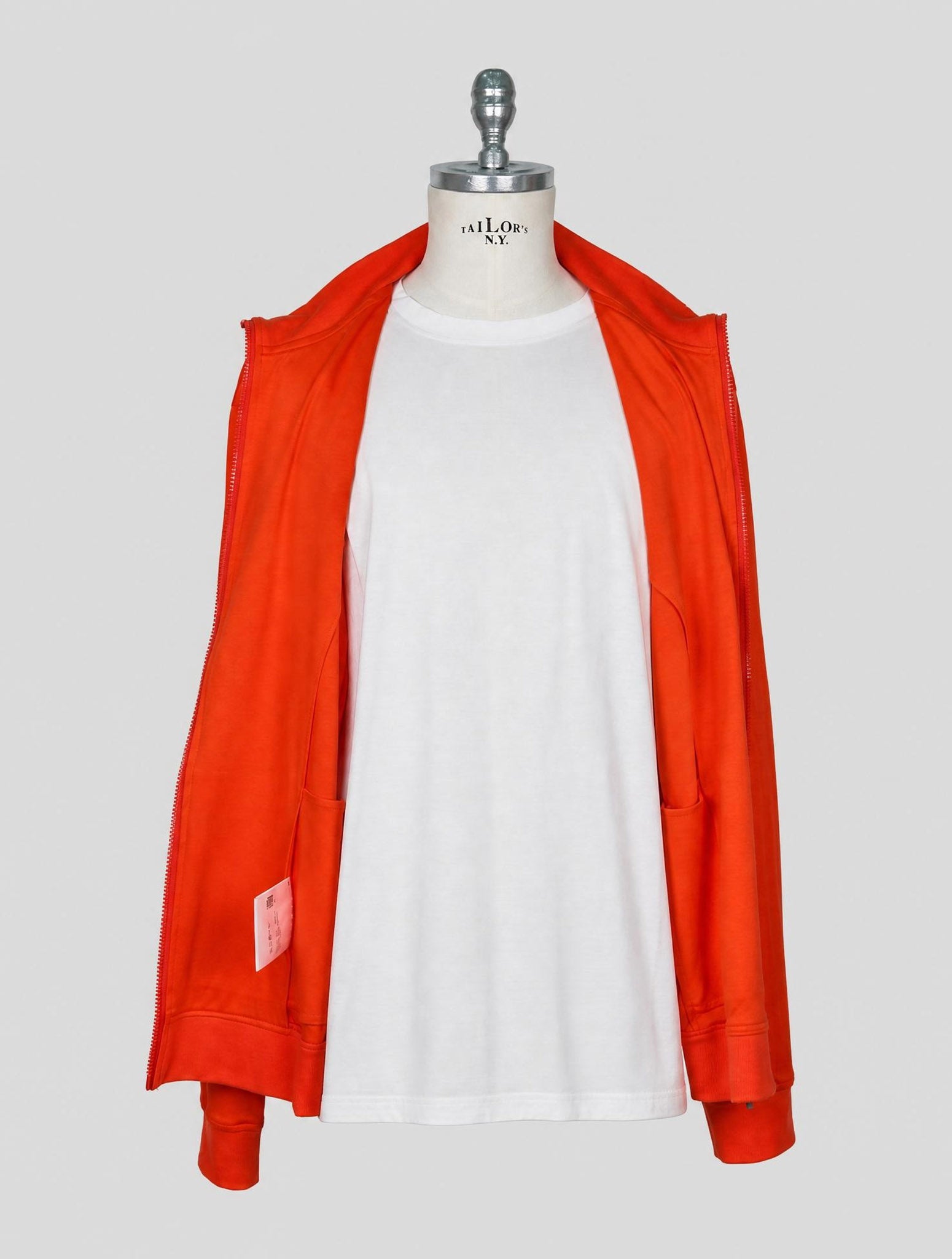 Kiton Orange Cotton Sweater Full Zip