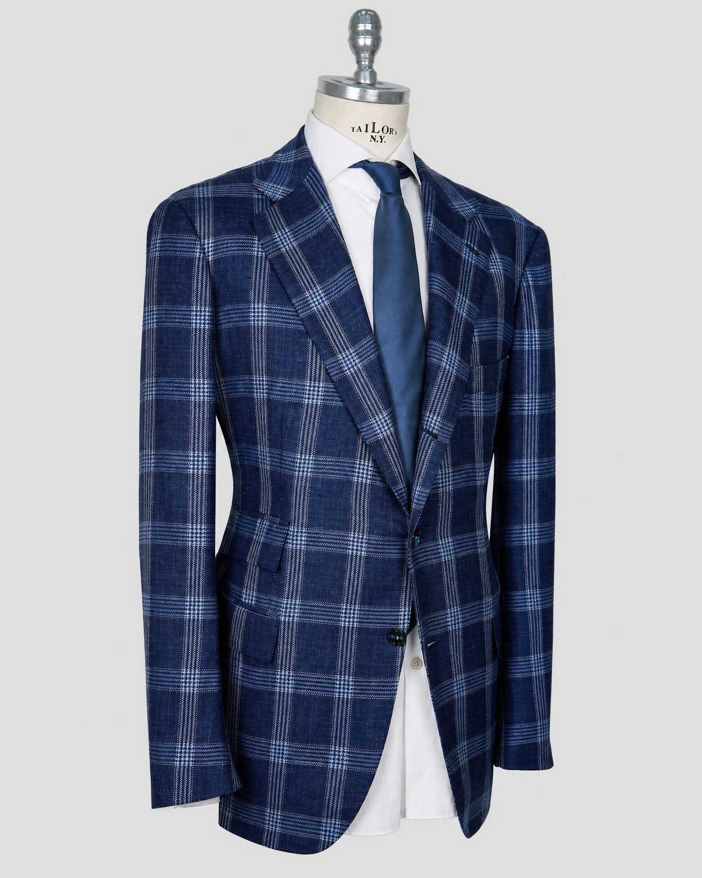 Kiton Blue Cashmere Silk Linen Blazer
