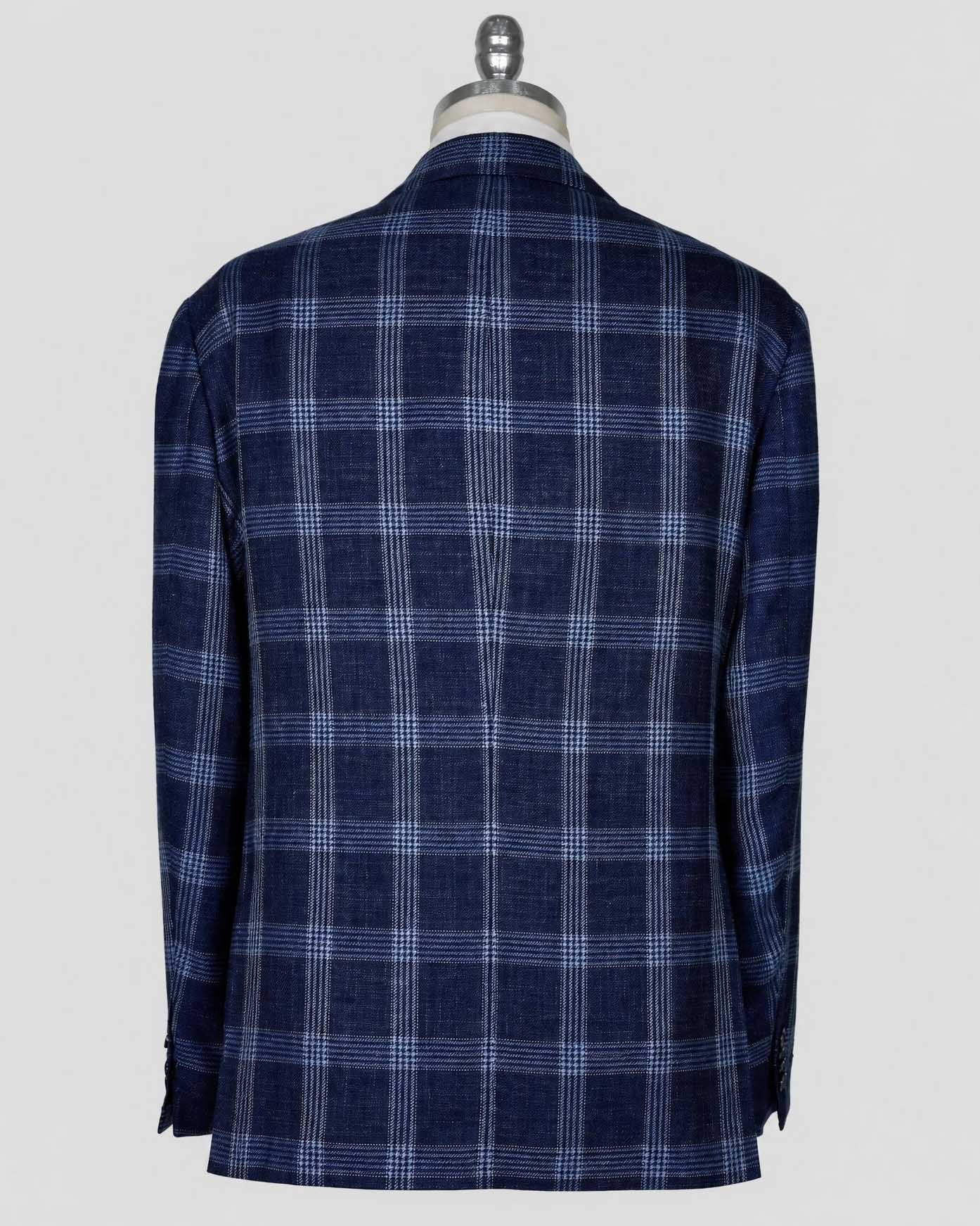 Kiton Blue Cashmere Silk Linen Blazer