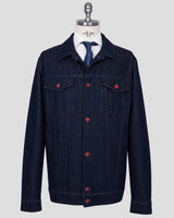 Kiton Blue Cotton Ea Coat