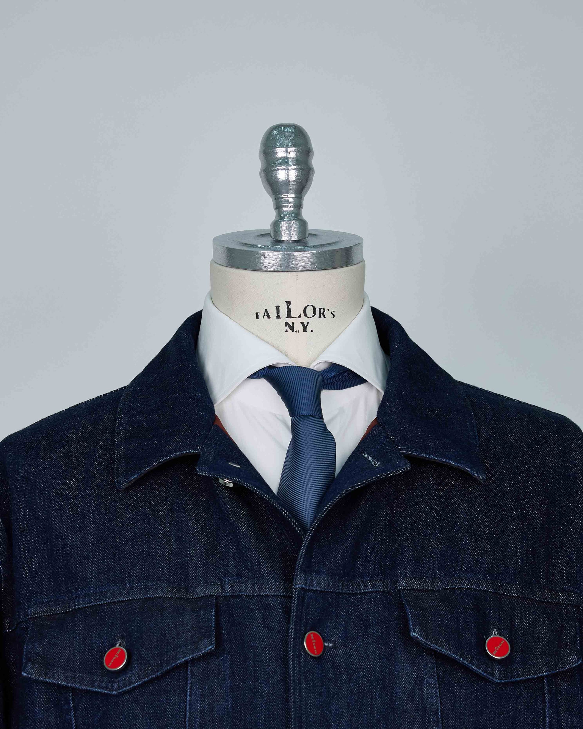 Kiton Blue Cotton Ea Coat