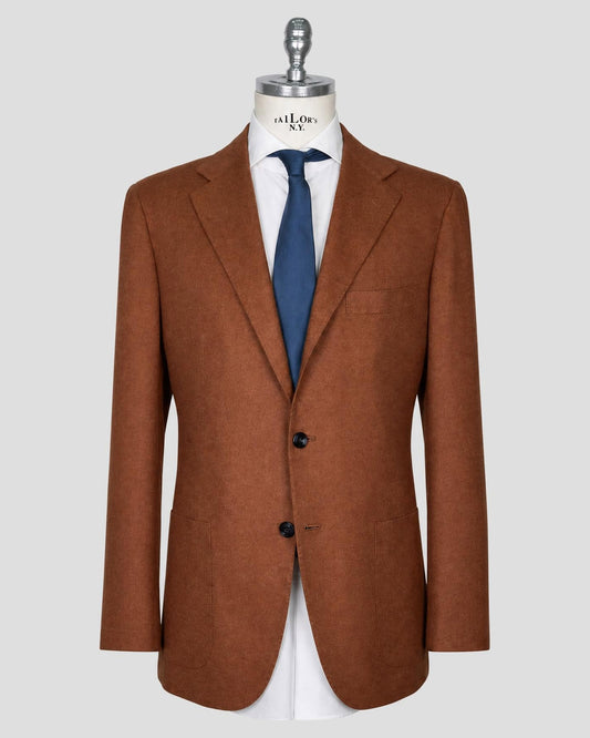 Kiton Brown Blazer Cashmere Silk Blazer