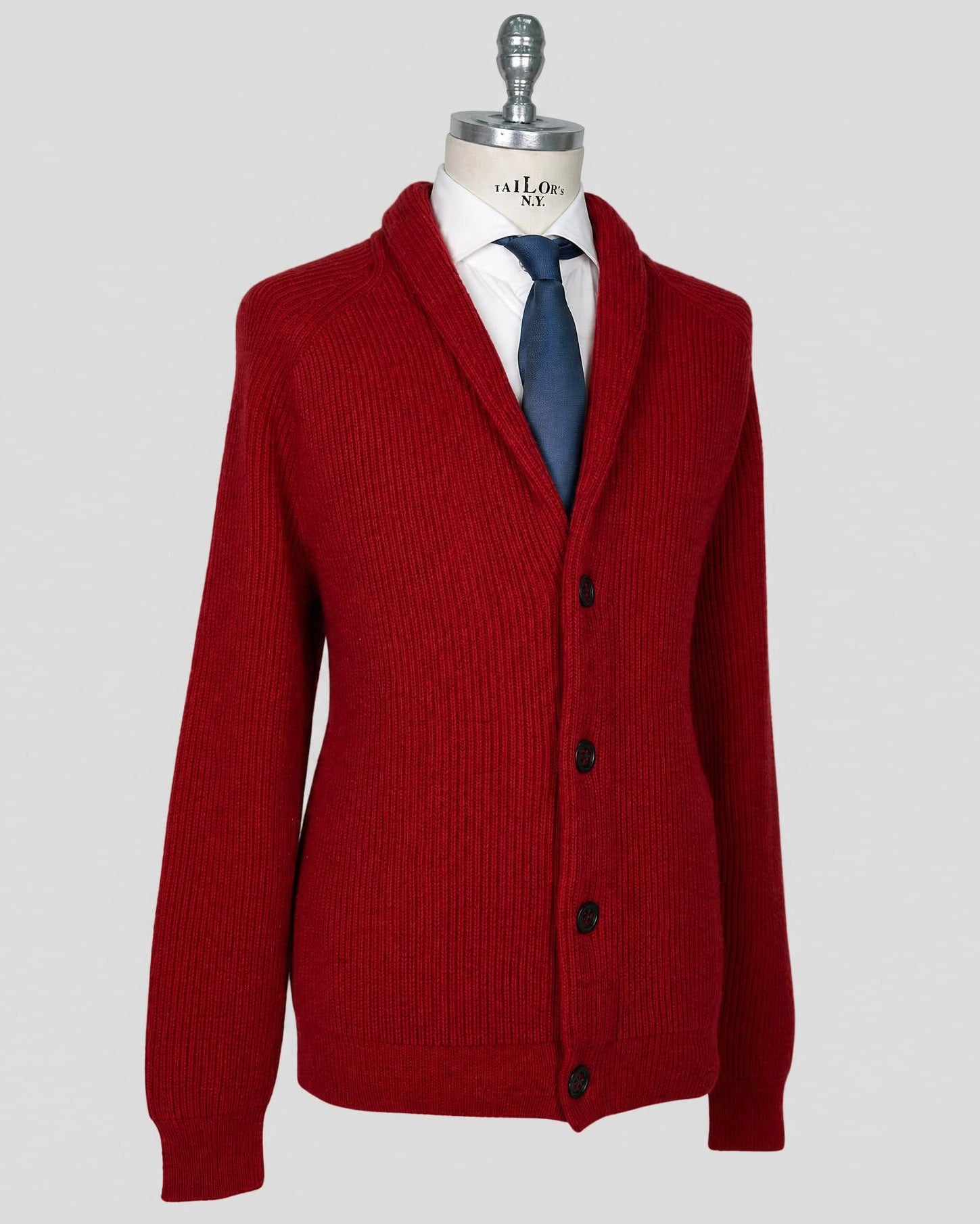 Kiton Red Cashmere Cardigan