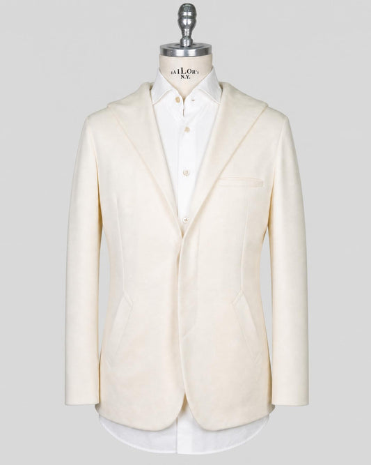 Kiton Knt White Cashmere Cotton Pa Blazer