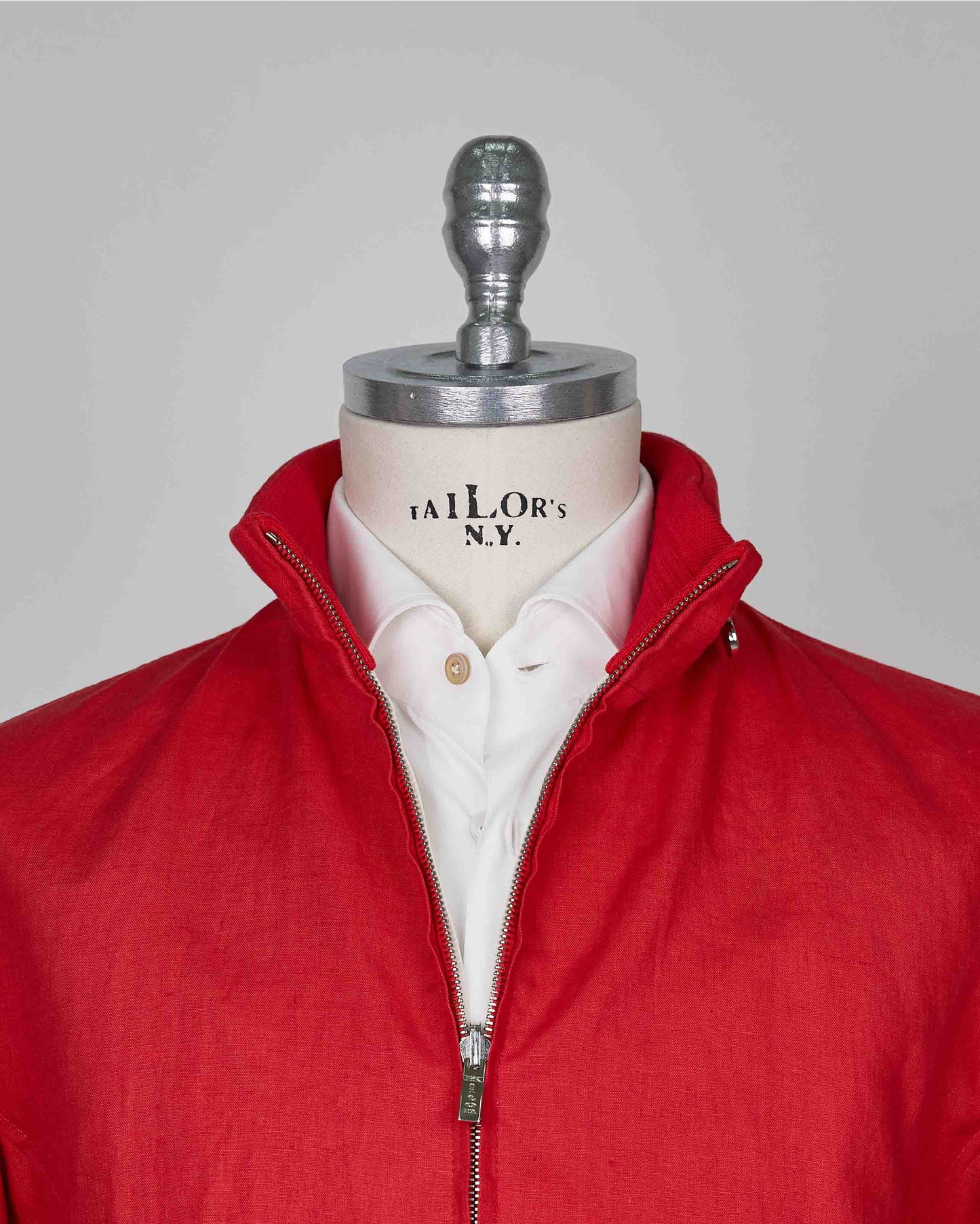 Kiton Red Cotton Virgin Wool Coat