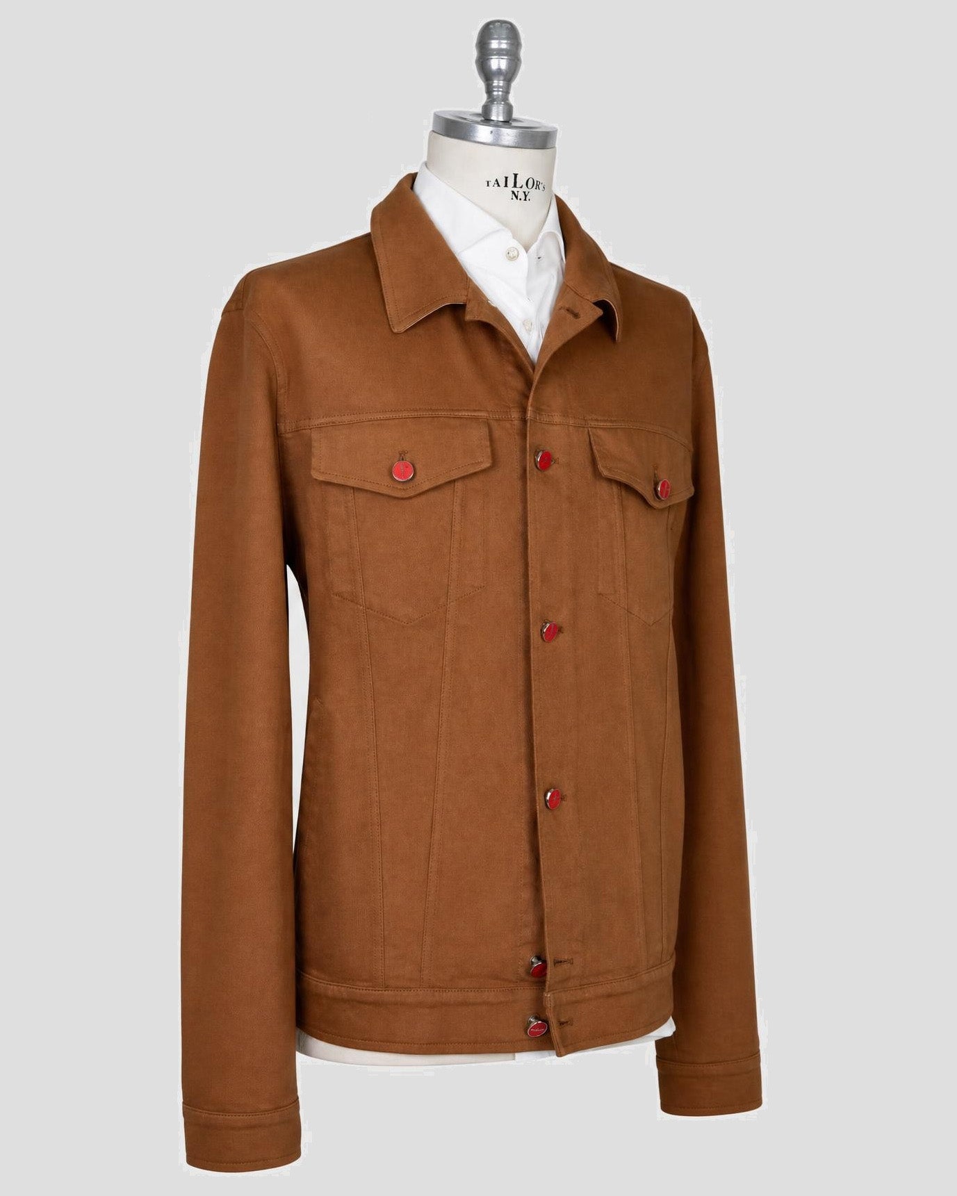 Kiton Brown Cotton Ea Coat