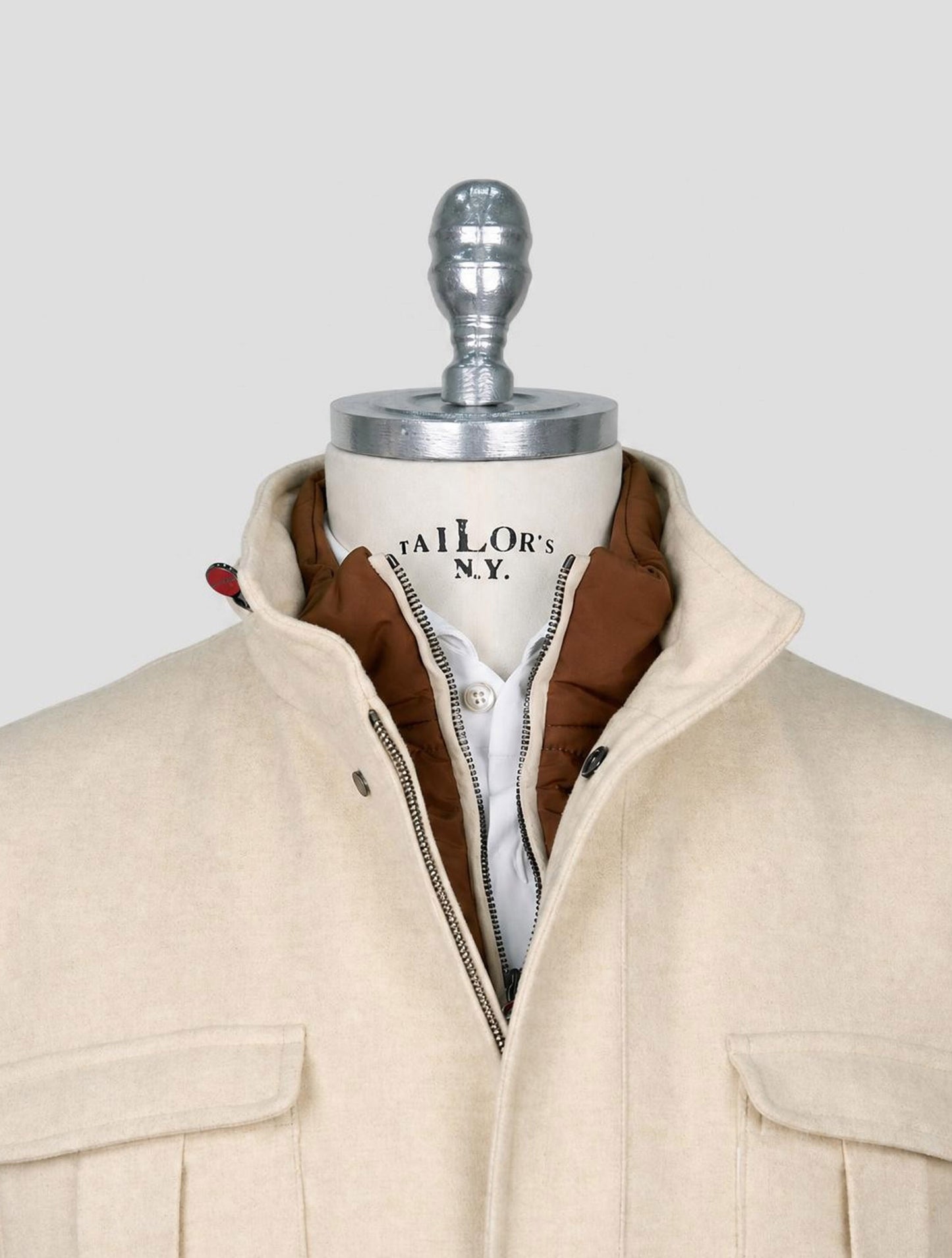 Kiton Beige Cashmere Silk Ea Coat