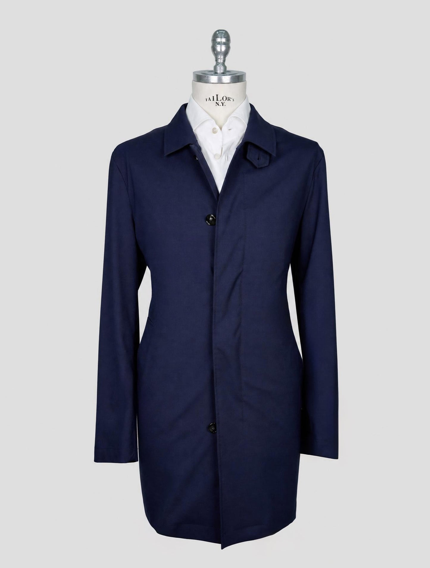Kiton Blue Virgin Wool Pa Ea Coat
