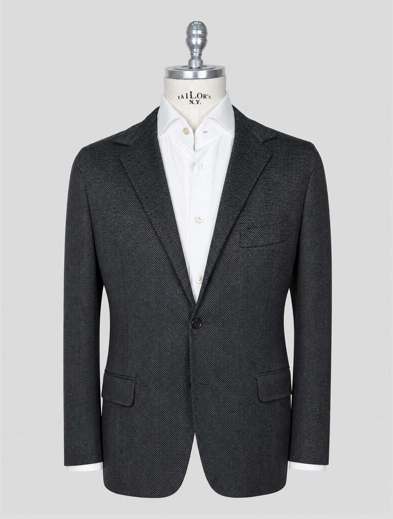 Kiton Knt Gray Wool Cashmere Pl Suit