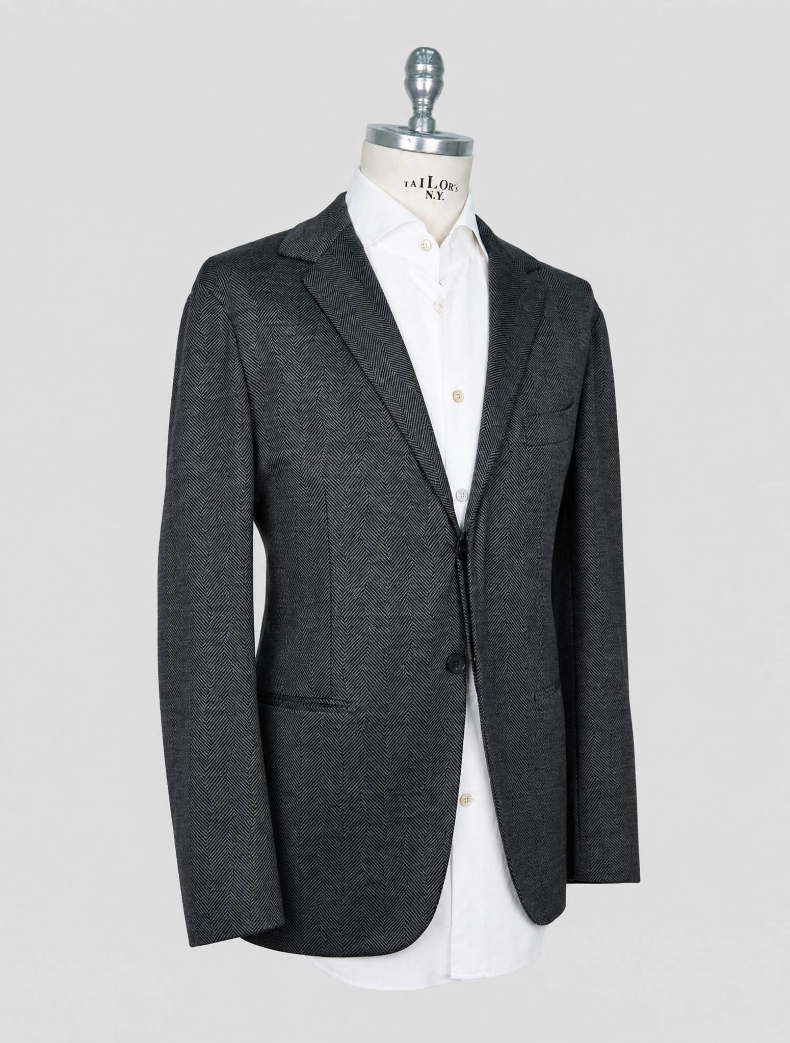 Kiton Knt Gray Wool Cashmere Pl Suit