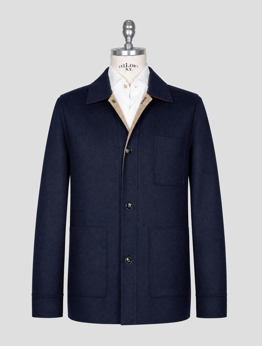 Kiton Blue Cashmere Silk Coat