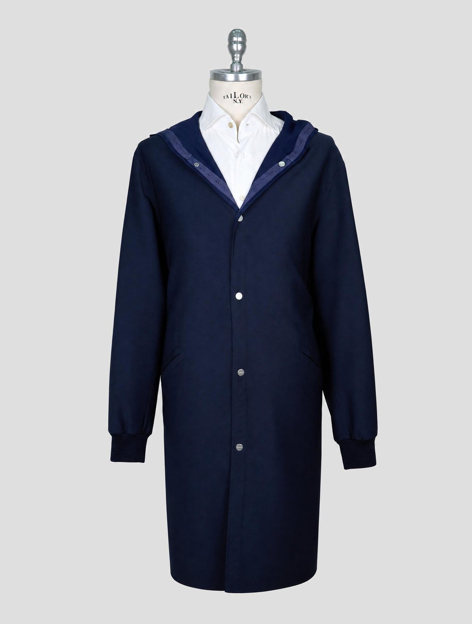 Kiton Blue Pa Wool Ea Silk Coat