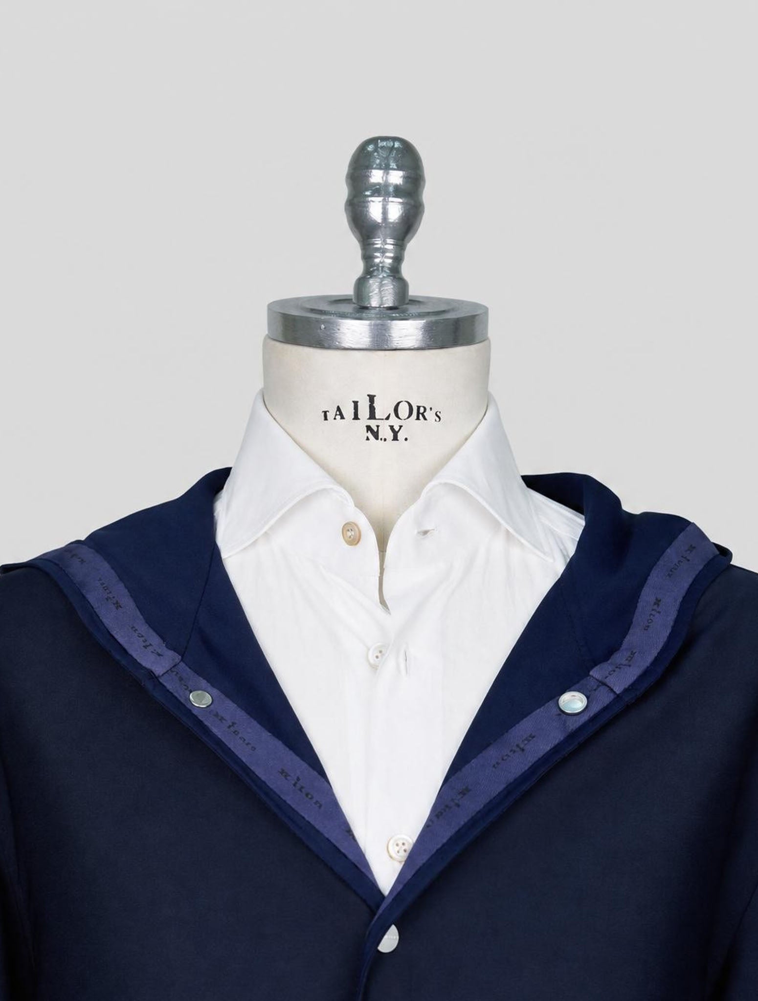 Kiton Blue Pa Wool Ea Silk Coat