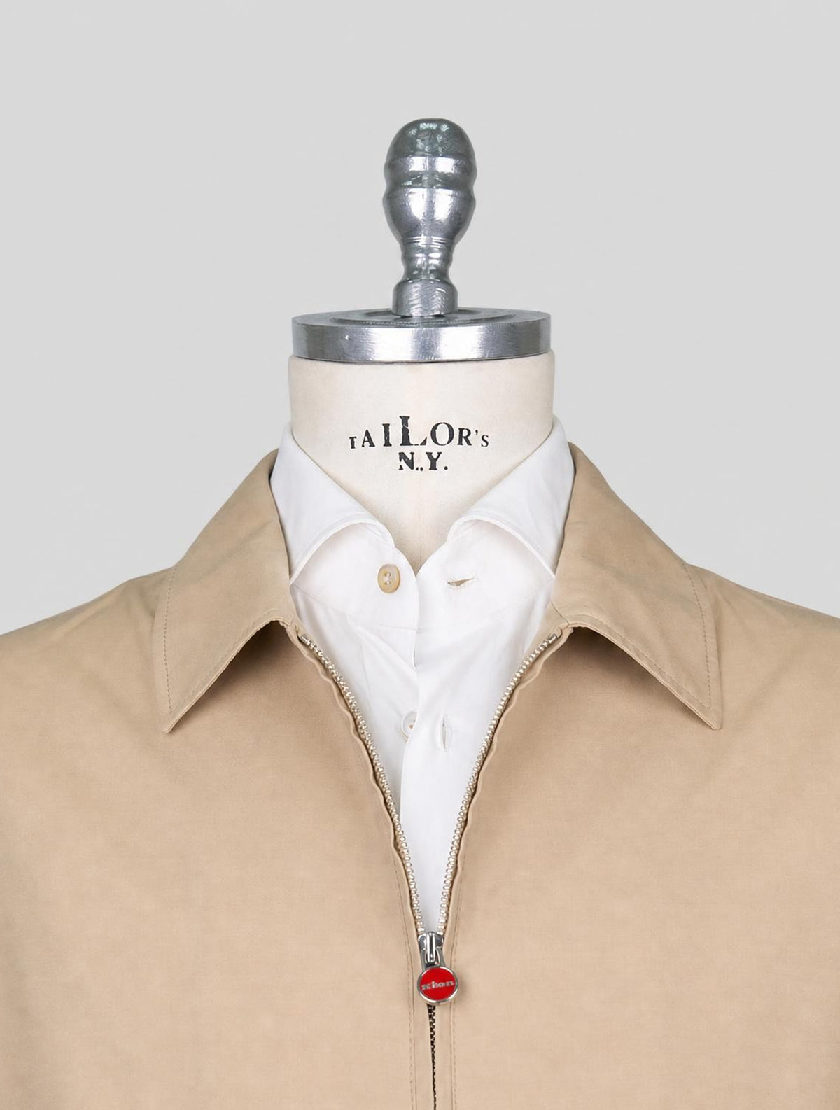 Kiton Beige Cotton Virgin Wool Coat