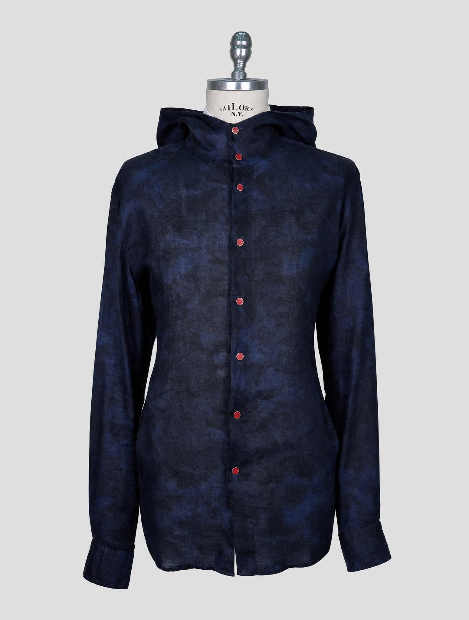Kiton Blue Linen Mariano Shirt