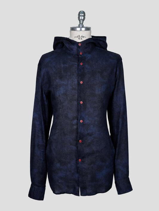 Kiton Blue Linen Mariano Shirt
