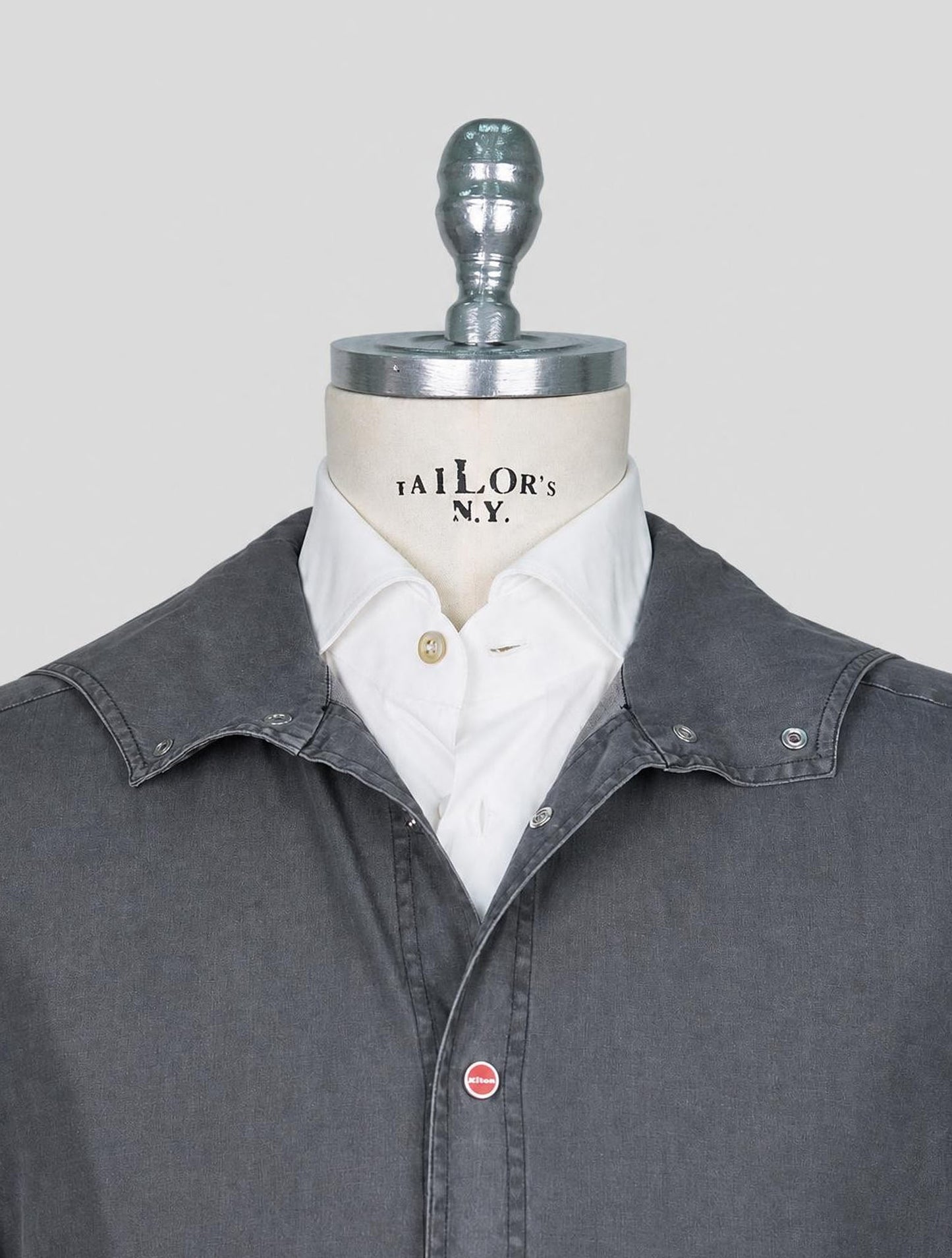 Kiton Gray Cotton Ea Mariano Shirt