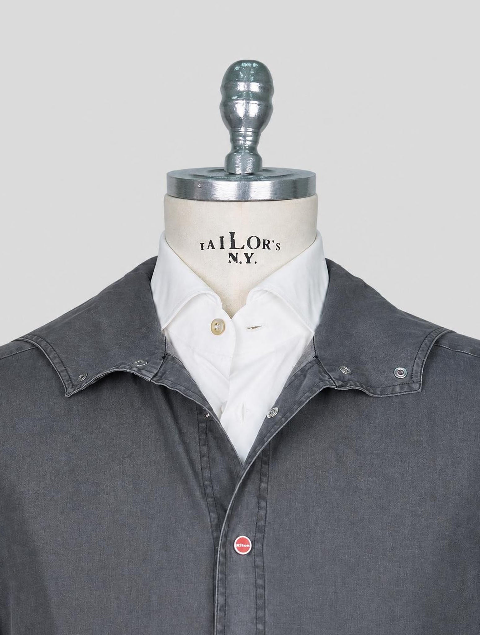 Kiton Gray Cotton Ea Mariano Shirt