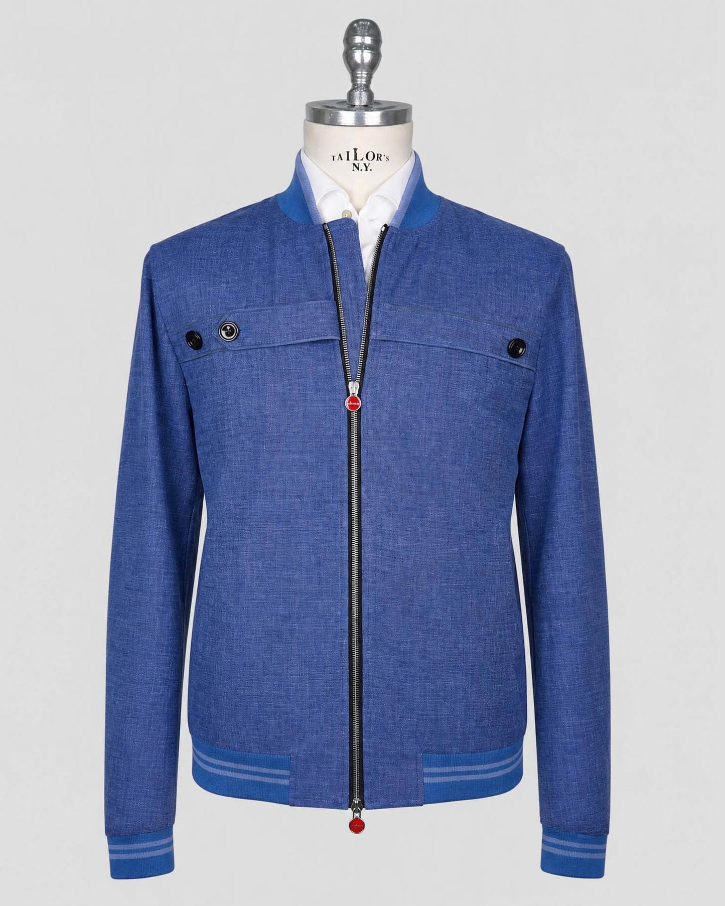 Kiton Blue Linen Coat